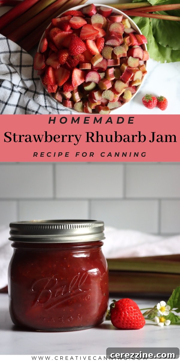 A collection of jars filled with homemade Strawberry Rhubarb Jam, ready for gifting or storage.