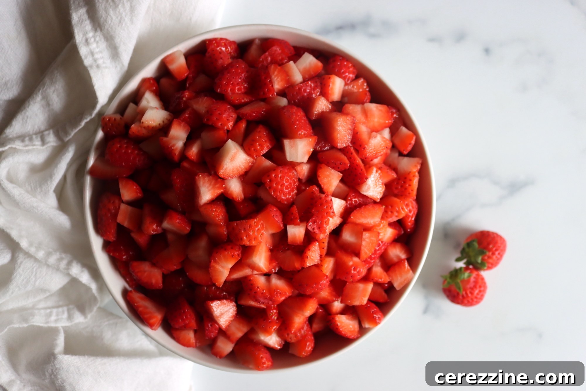 Fresh Strawberries and Sugar Ready for Jam Making