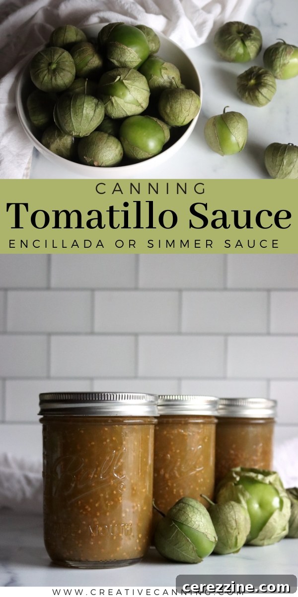 Canning Tomatillo Sauce for Winter