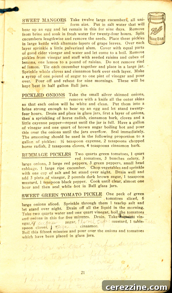 Page 21: Early instructions for preserving fruit, offering a unique historical perspective.