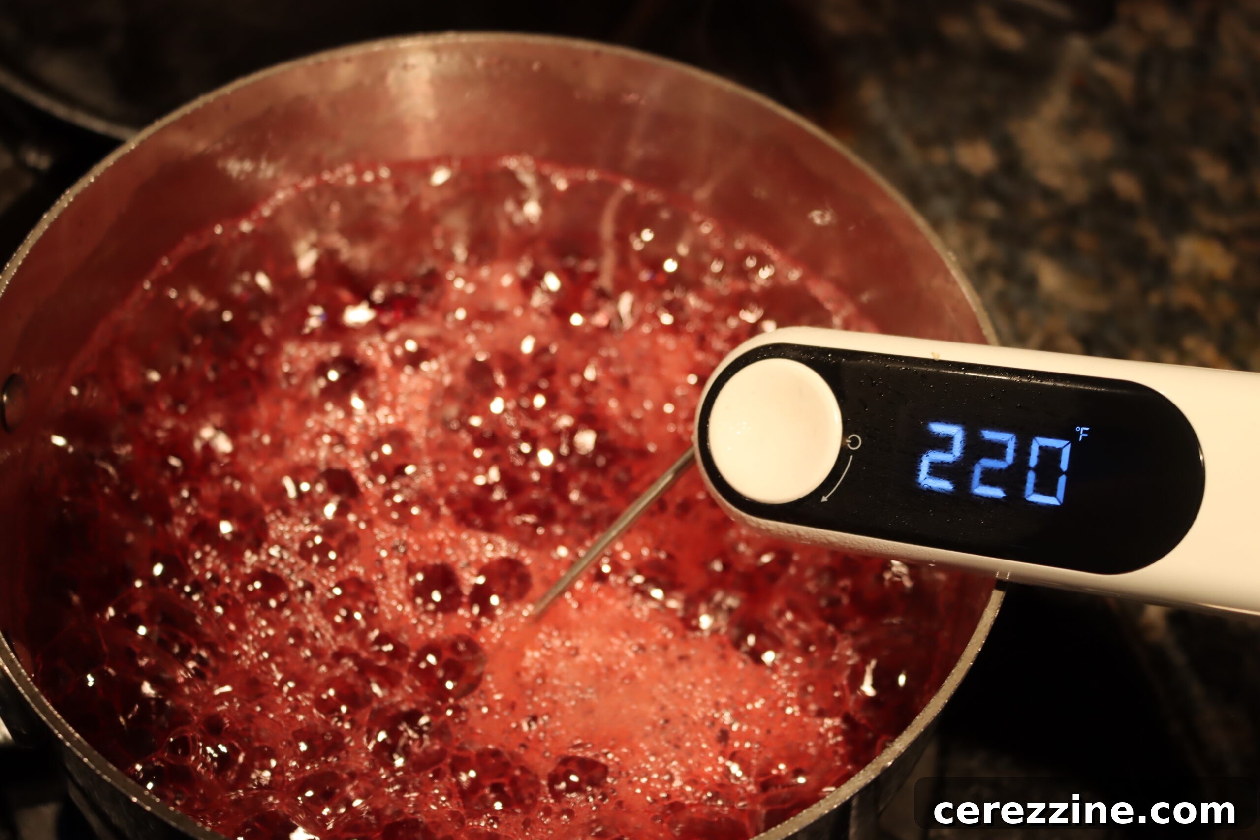 Red Currant Jelly in jars after being made.
