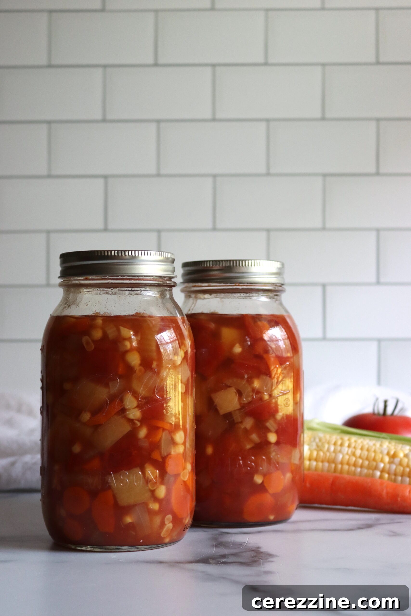 100+ Easy & Delicious Meal in a Jar Canning Recipes 11 Canning Vegetable Soup - Pressure Canning Recipe