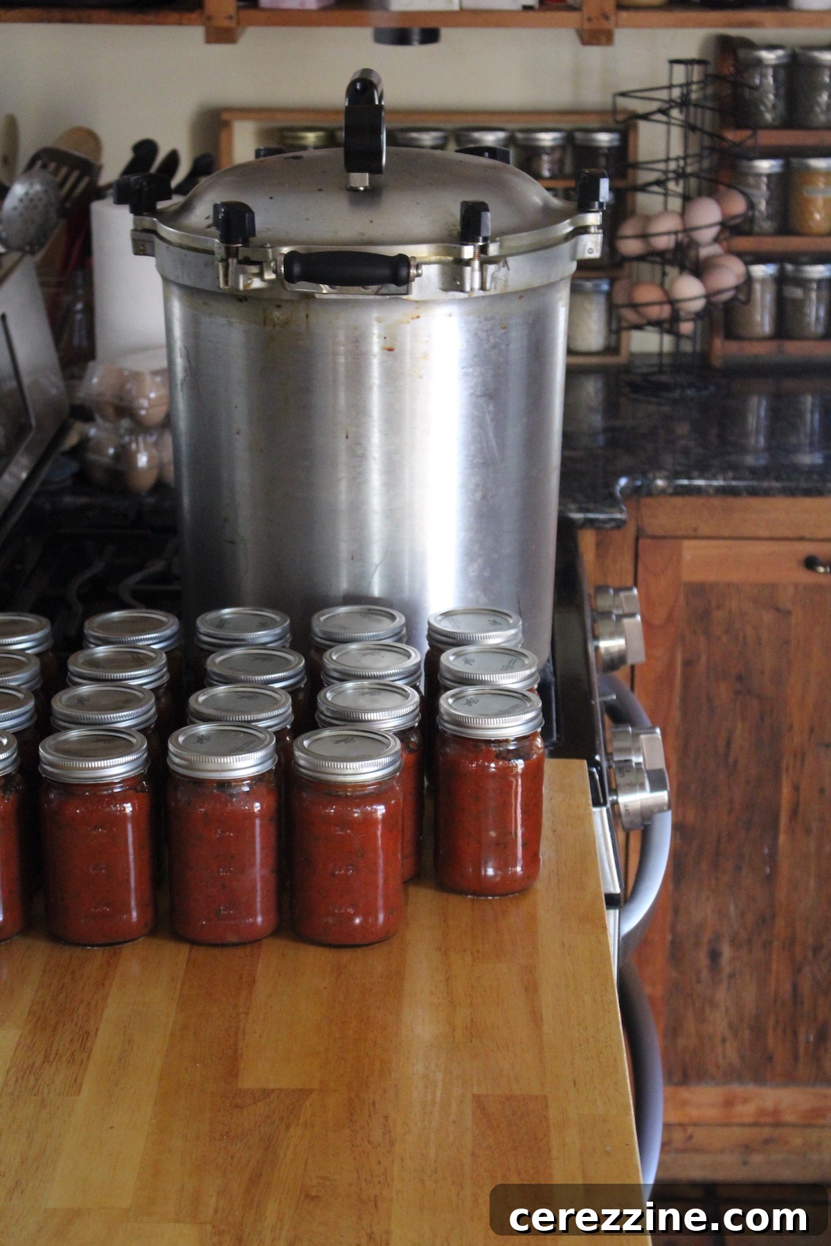 Pressure Canning Pasta Sauce with Meat and Vegetables