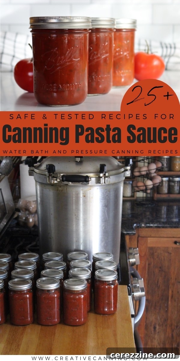 Various Pasta Sauce Canning Recipes Labeled
