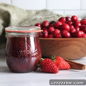Christmas Jam in a jar with festive decorations.