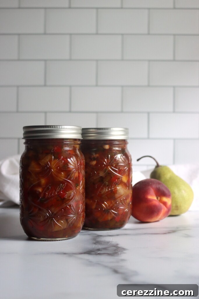 Summer fruit Salsa Peach Pear