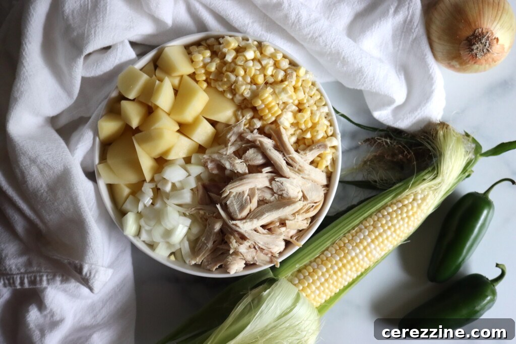 Creamy Chicken and Golden Corn Chowder 4 Ingredients for Chicken and Corn Chowder