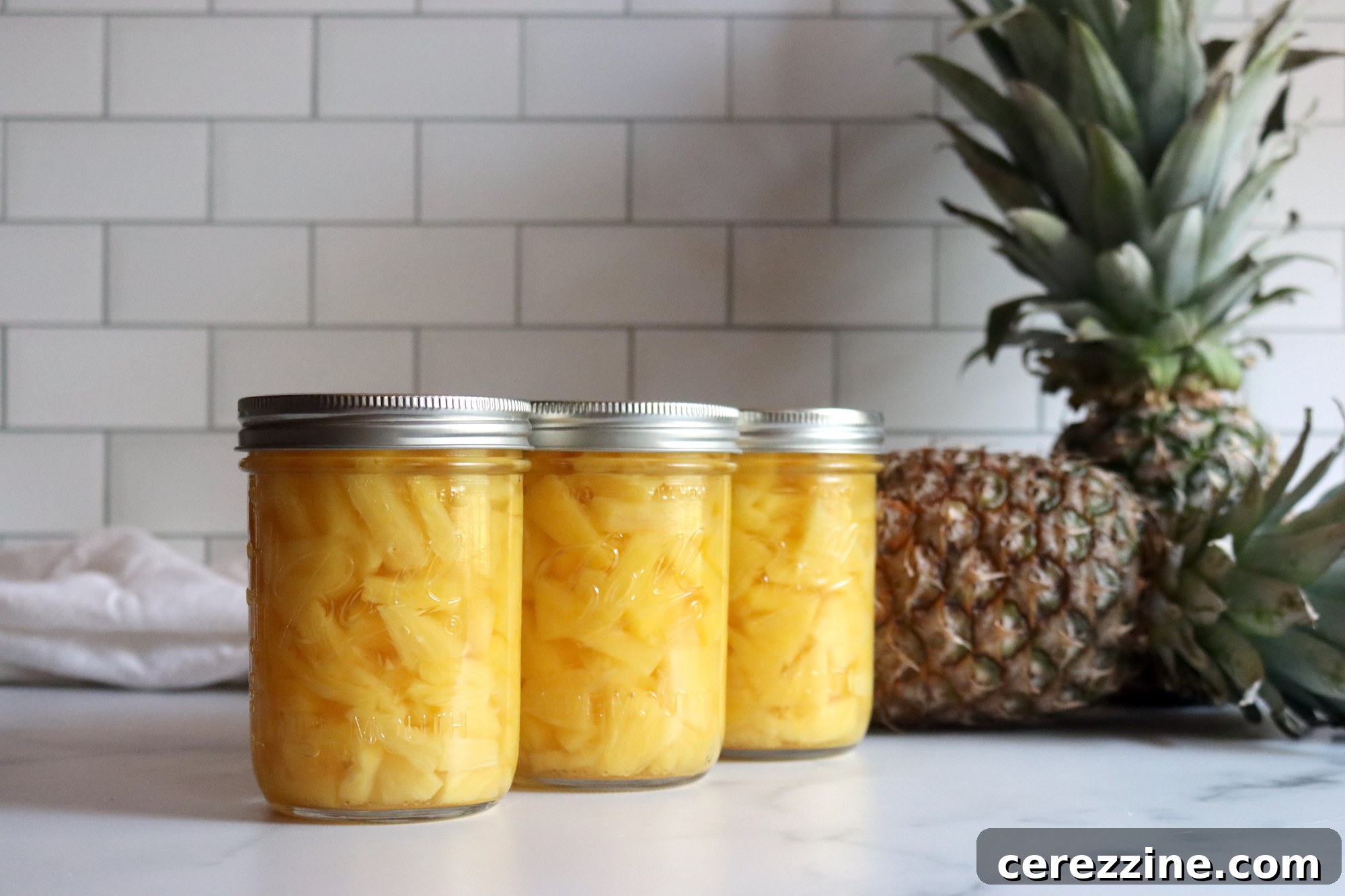 Pineapple Slices in a Pan with Syrup