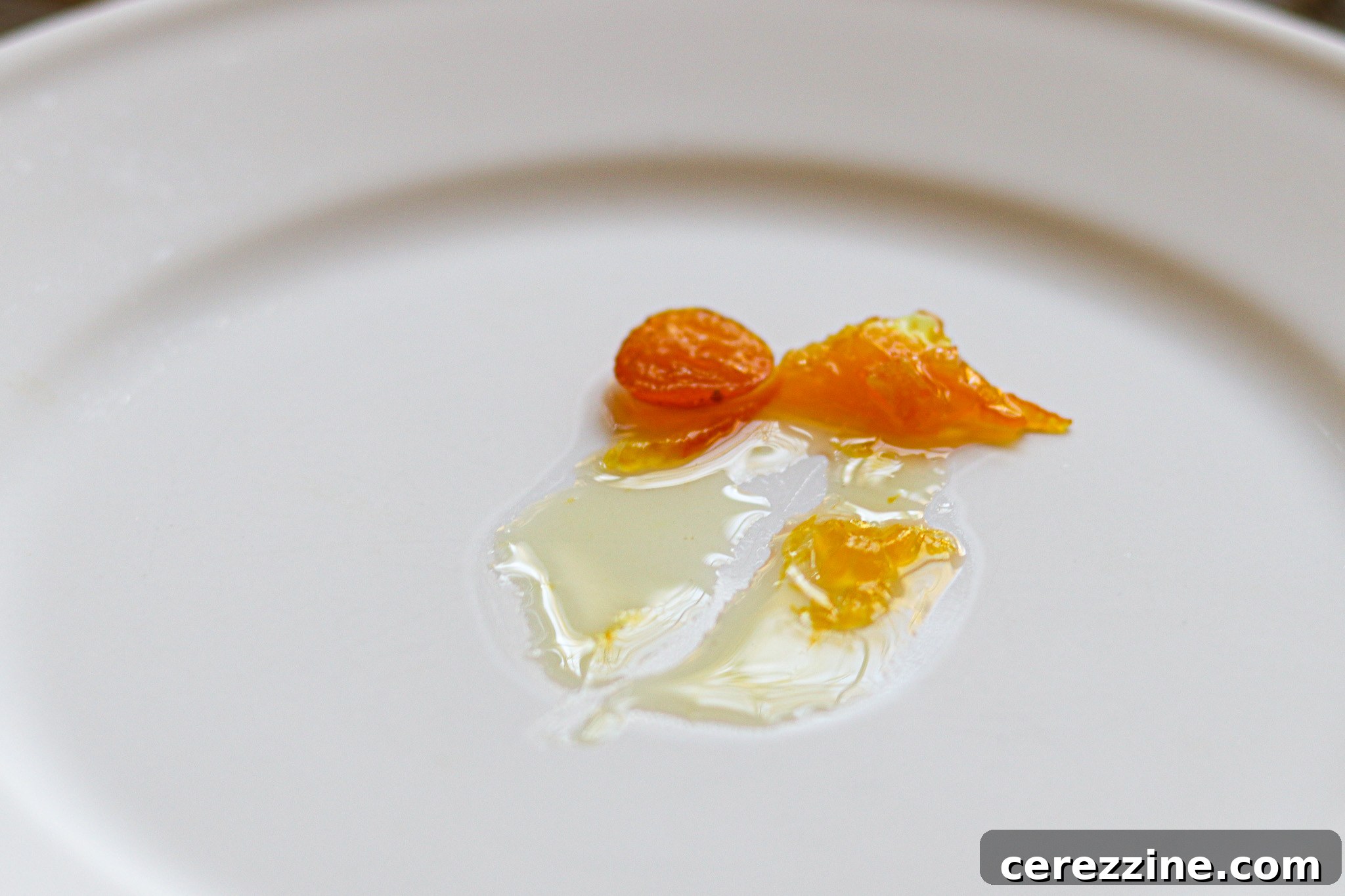 Kumquat Marmalade Set Point on a Chilled Plate