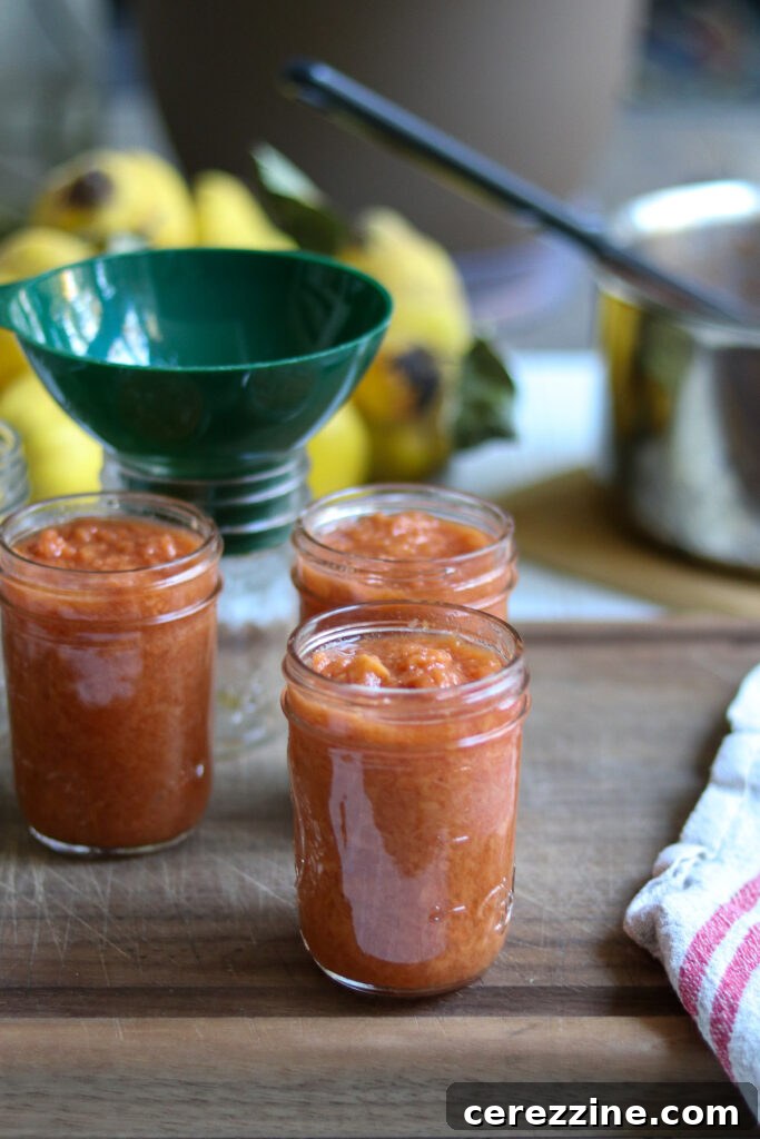 Homemade Jam, Naturally Set 25 Finished quince jam
