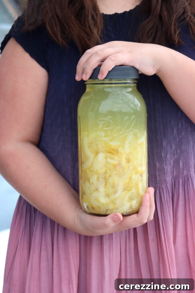 Tender, thinly sliced lemon peels after soaking