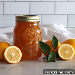 Finished Meyer Lemon Marmalade in a jar