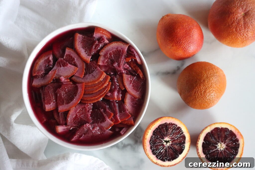 Sunrise Blood Orange Marmalade 5 Sliced Blood Oranges Soaking for Marmalade