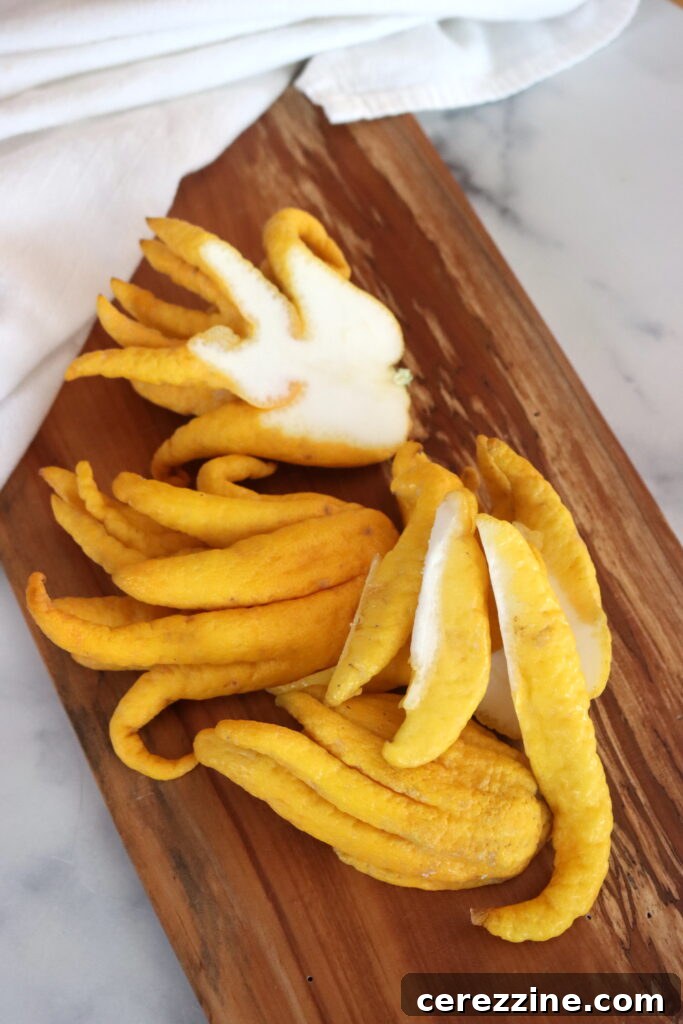 Slicing Buddha's Hand Citron for marmalade.