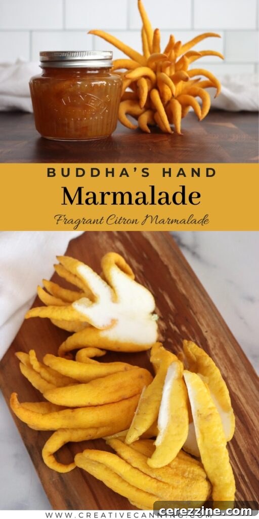 A final jar of Buddha's Hand Marmalade, ready to enjoy.