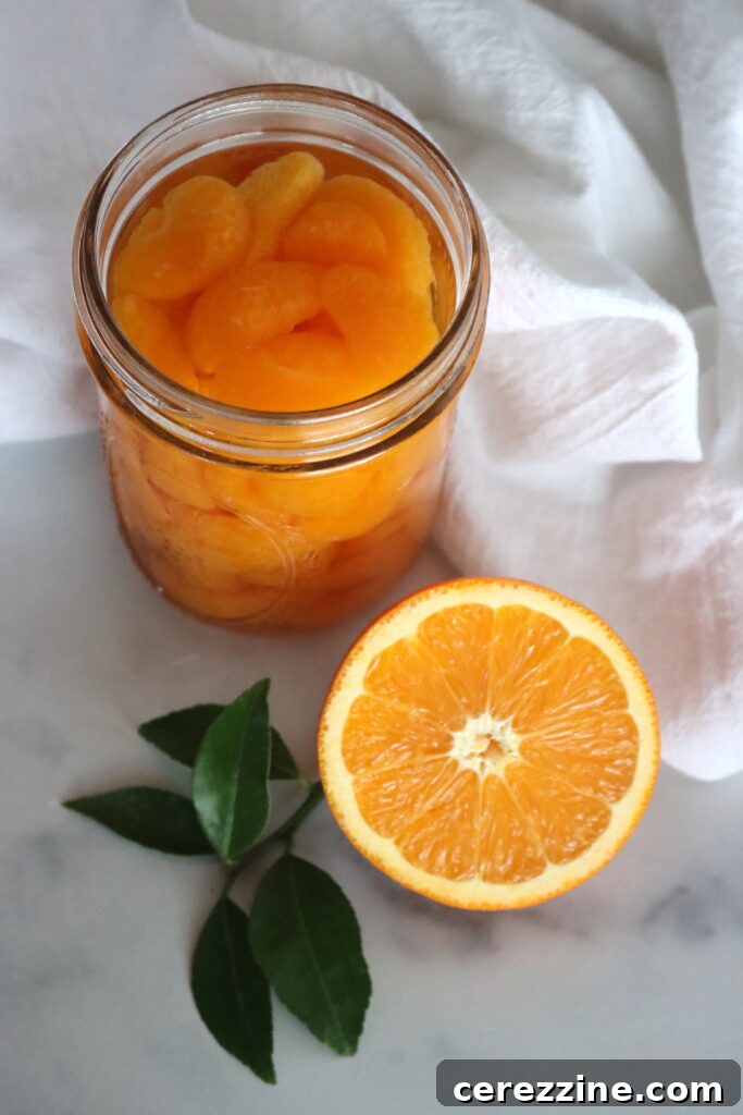Syrup for canning oranges