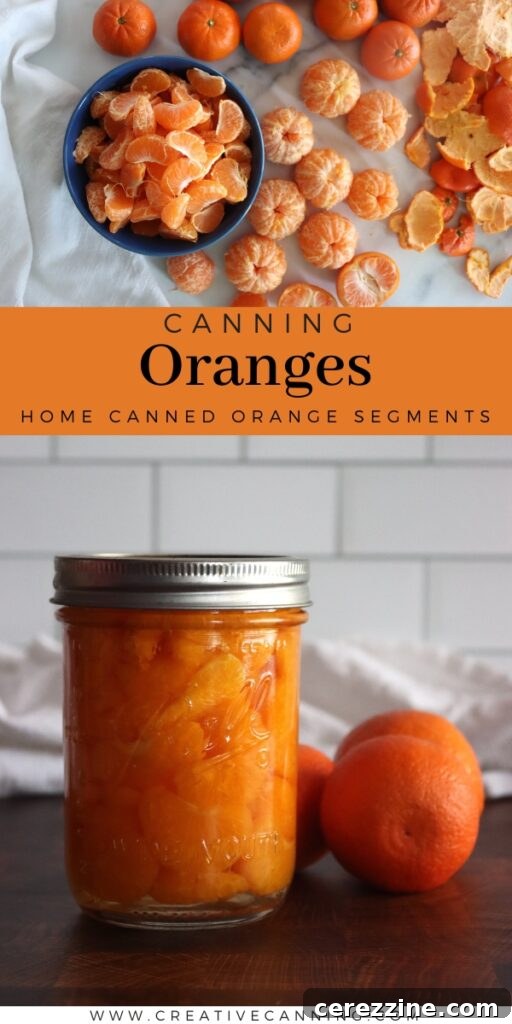 Canned oranges ready for storage