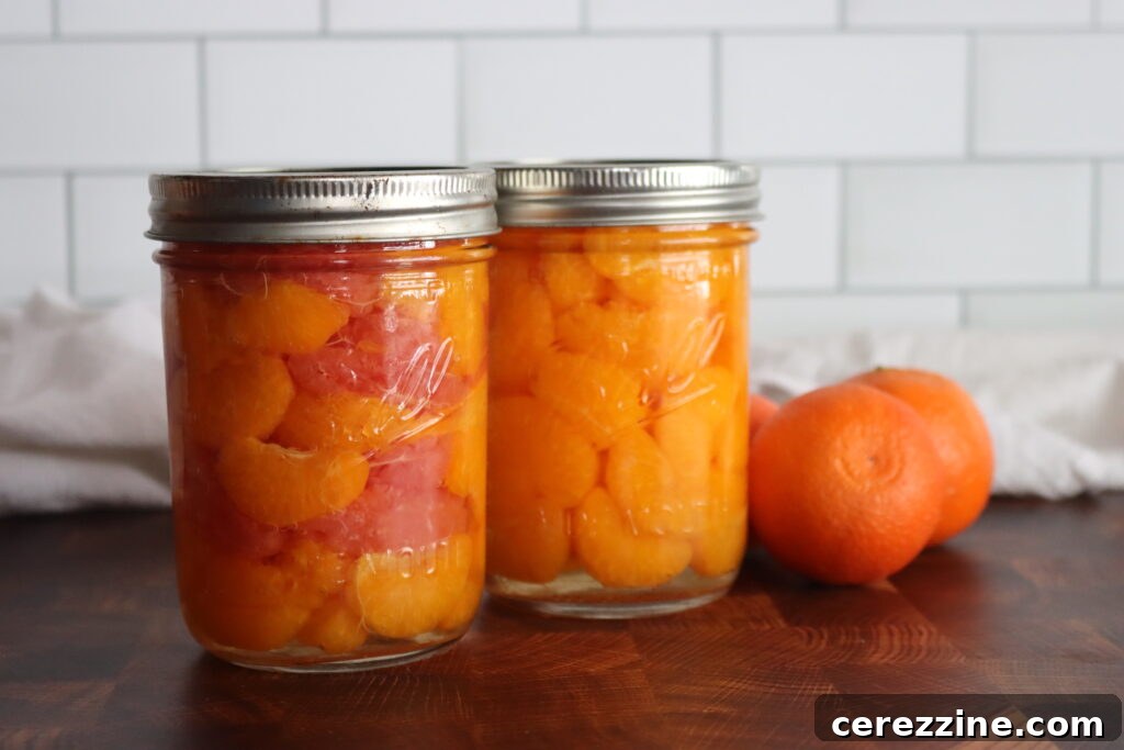 Mixed oranges and grapefruits for canning