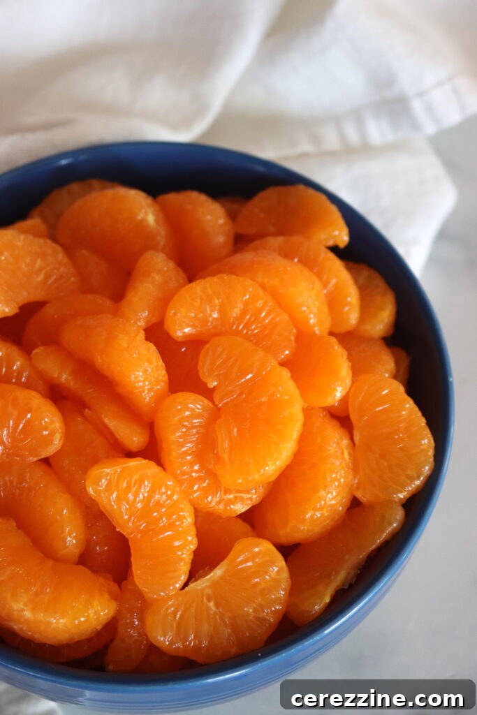 Mandarin oranges with the pith removed with pectic enzyme