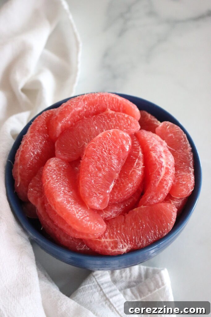 Grapefruit segments after pectic enzyme treatment
