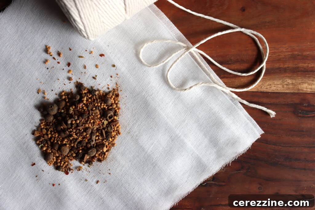 Craft Your Own Pickling Spice 2 Freshly blended homemade pickling spices in a glass jar, ready for use