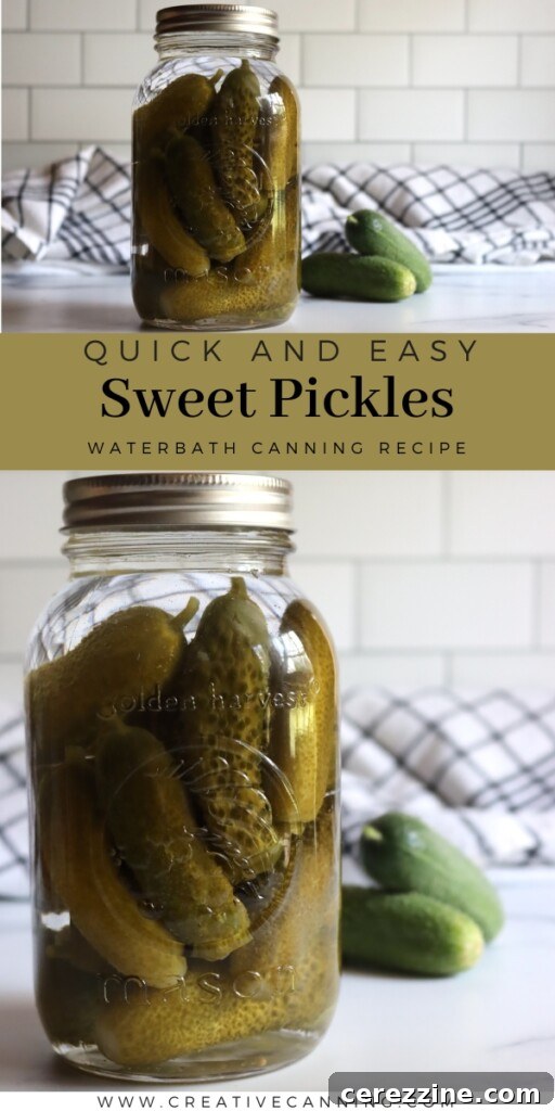 Crisp Sweet Cucumber Delights 6 Sweet Pickles Canning Recipe