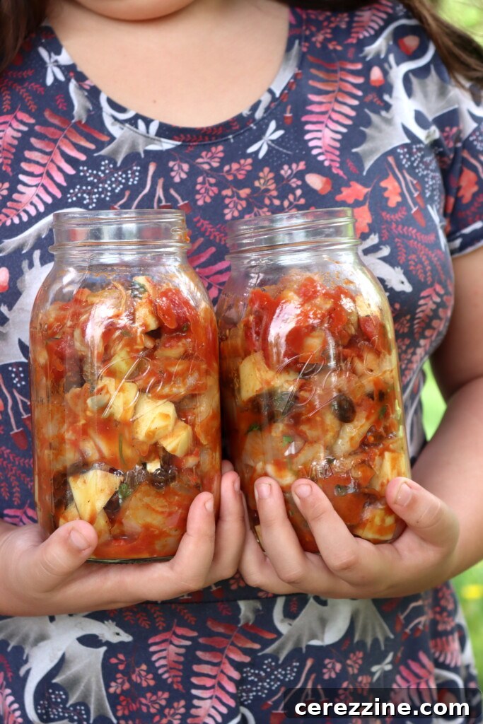 Jars of Chicken Curry Ready for Pressure Canning