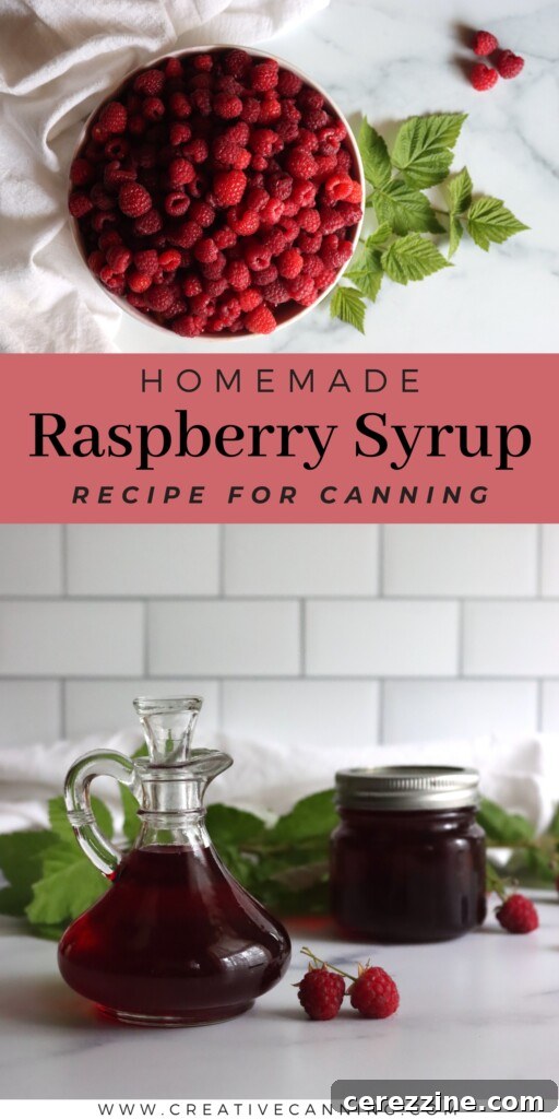 Vibrant Raspberry Elixir 6 Various canned goods including raspberry syrup, jam, and pie filling on a shelf