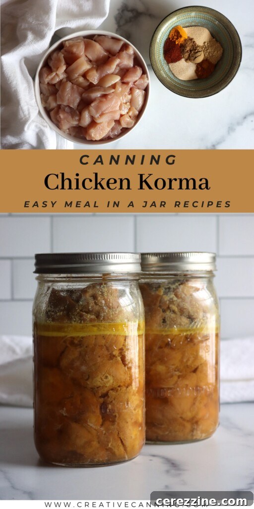 Canning Chicken Korma Meal