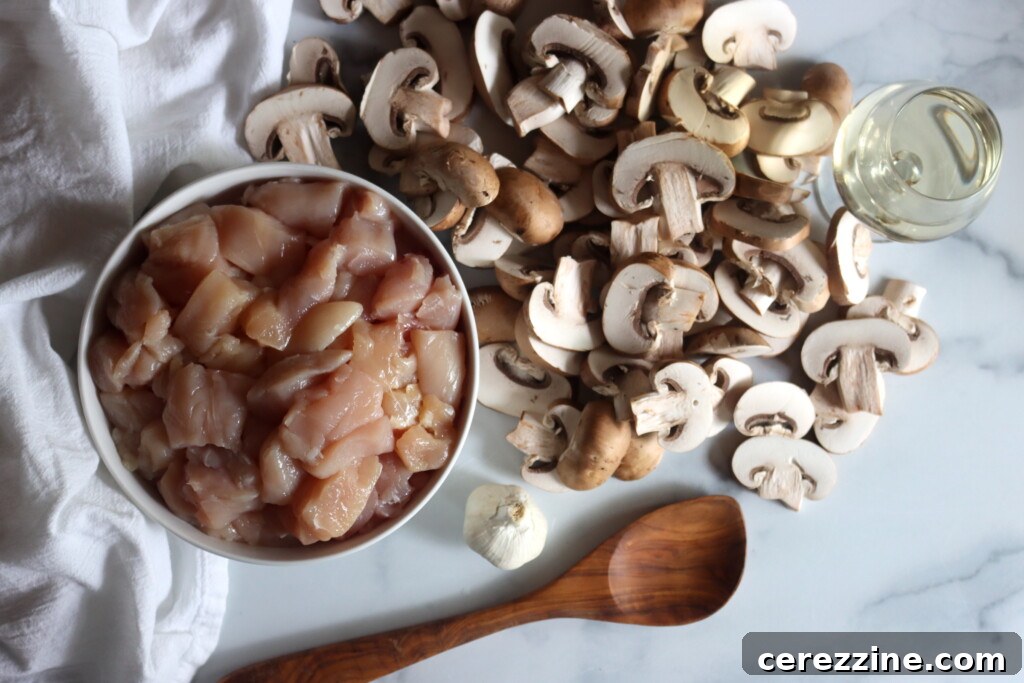 Ingredients for Canning Chicken and Mushrooms