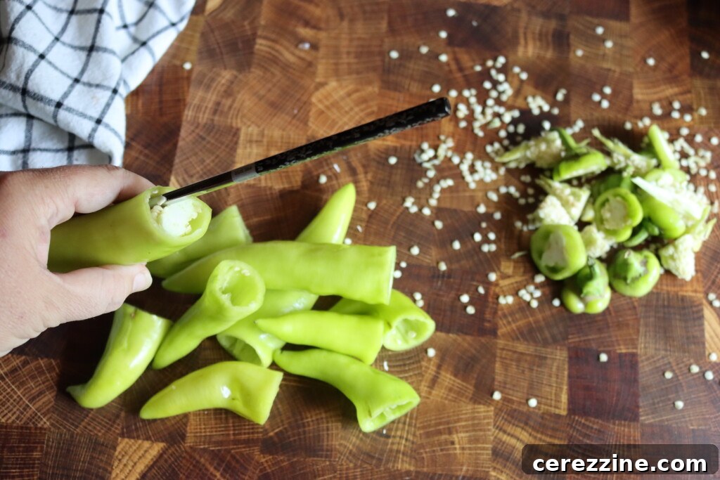 Zesty Pickled Banana Peppers 5 Cleaning Banana Peppers