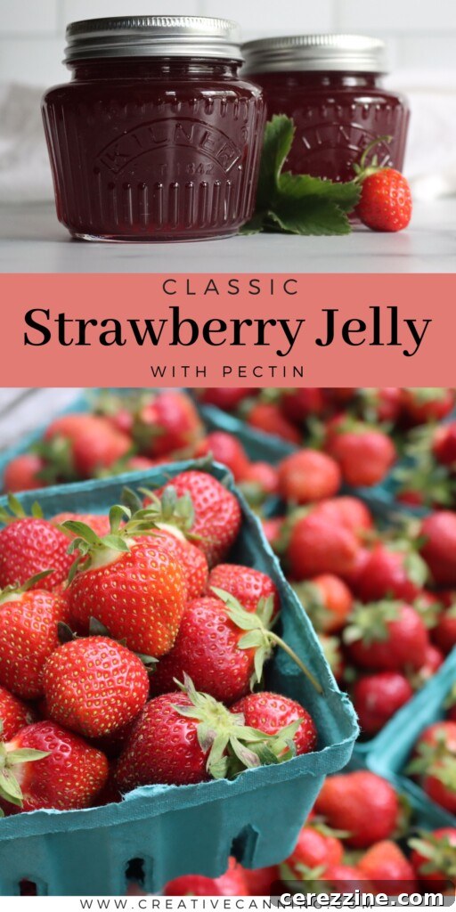 Close-up of Homemade Strawberry Jelly in a Jar
