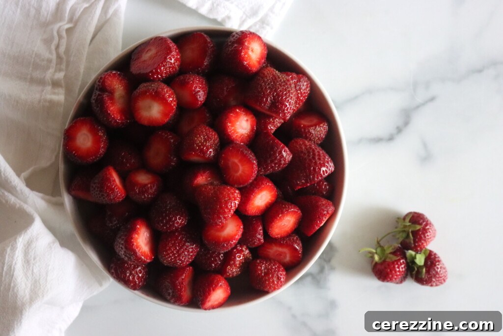 Topped Strawberries for Preserves