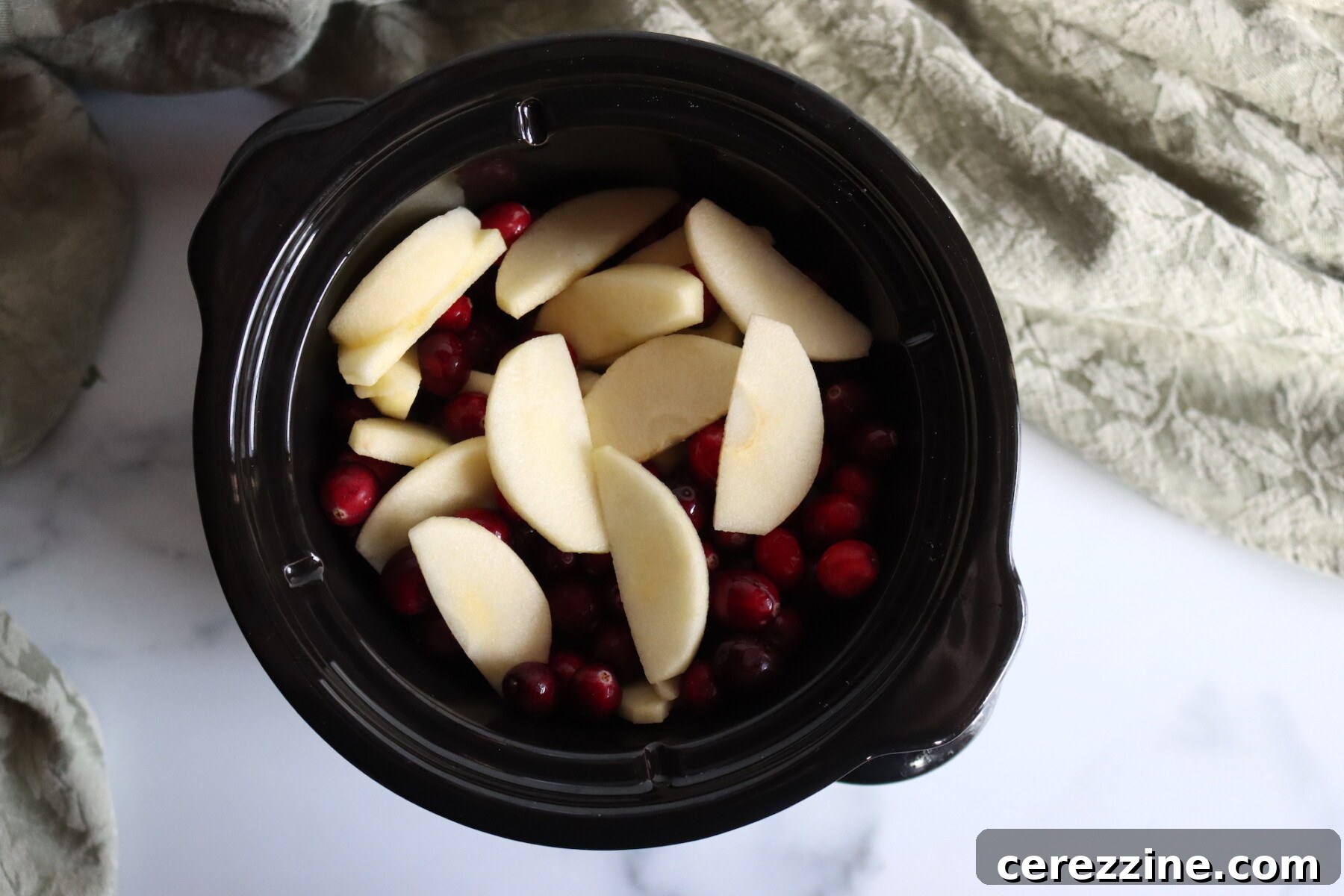 Ruby Red Cranberry Applesauce 7 Making Cranberry Applesauce in a crock pot