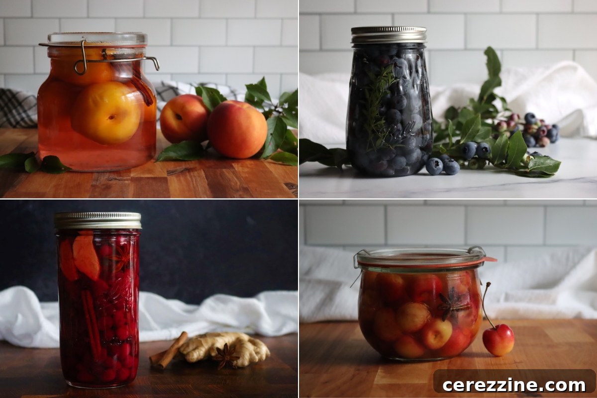 Assortment of Pickled Fruit Recipes, vibrant and enticing