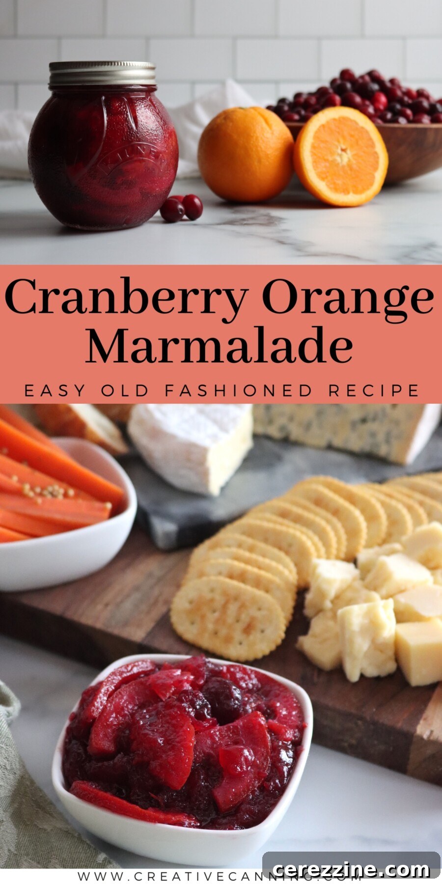 Beautifully textured Cranberry Orange Marmalade with visible orange peels