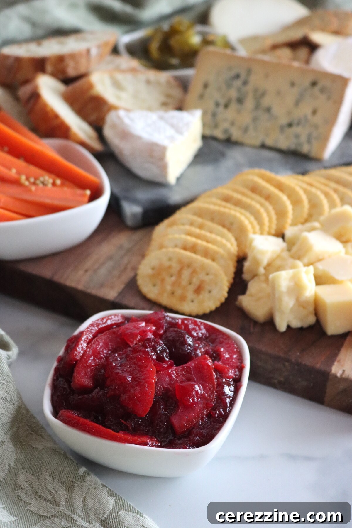 Charcuterie Platter with Cranberry Orange Marmalade and cheeses