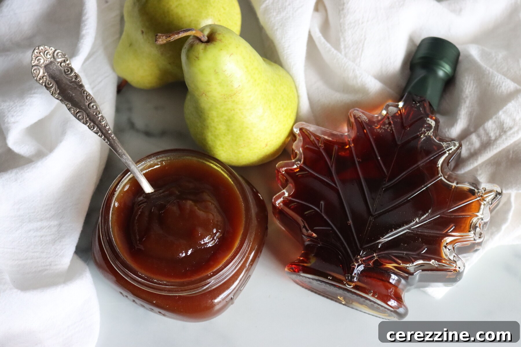 Maple Bourbon Pear Butter served on warm toast.