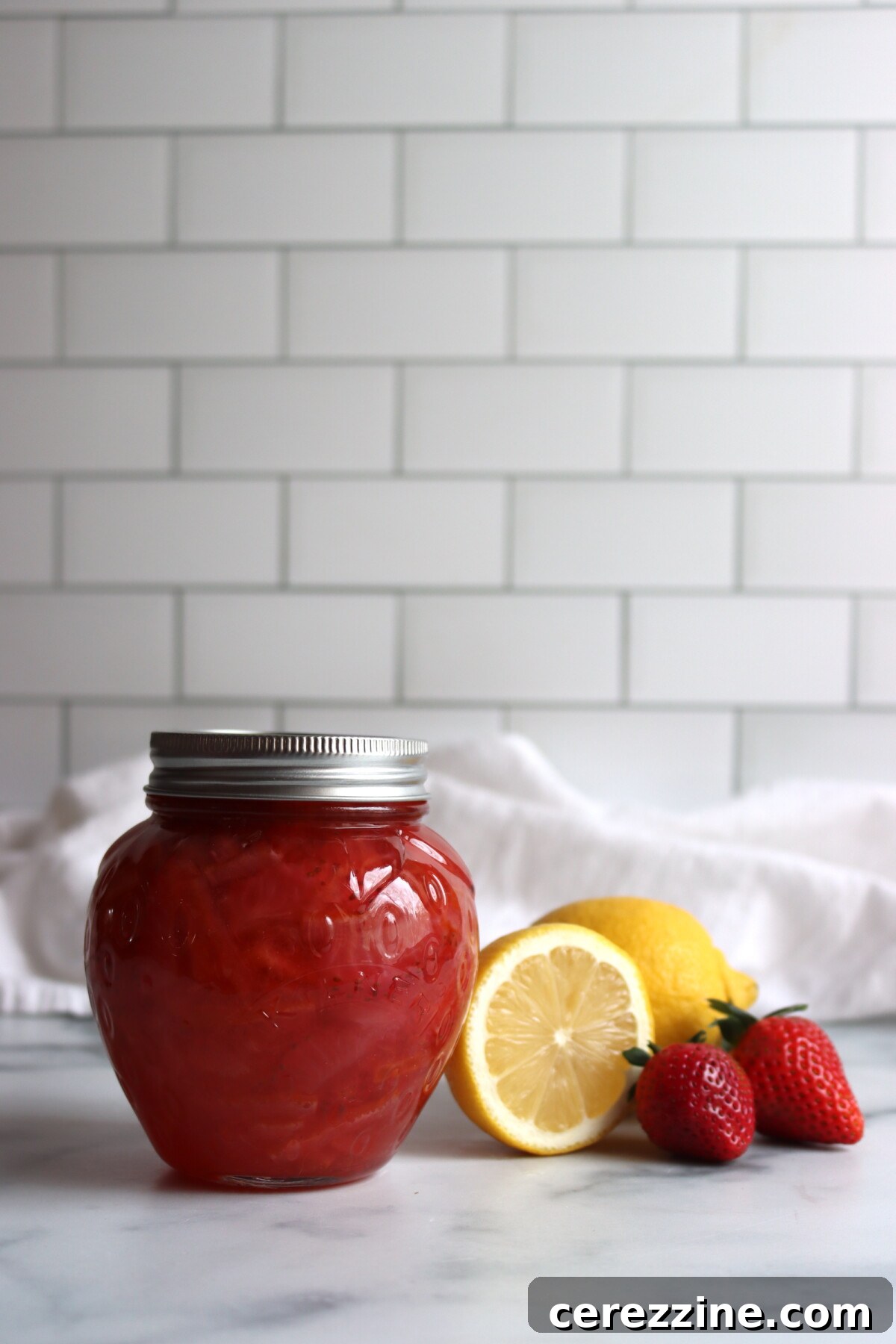 Freshly made Strawberry Marmalade in canning jars