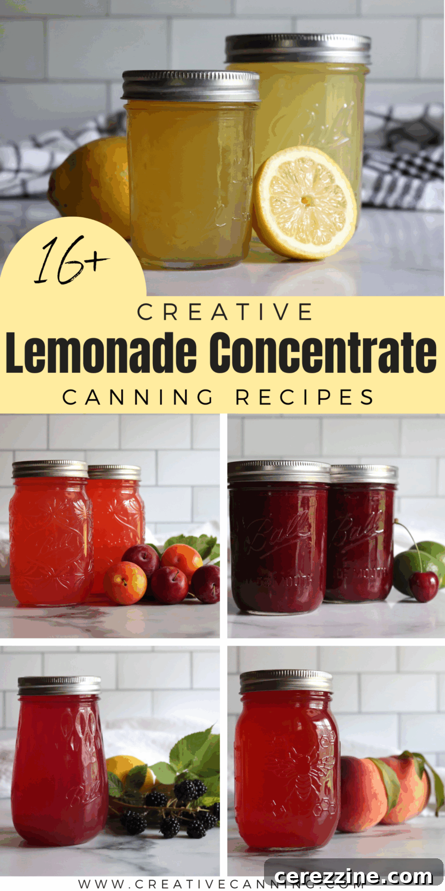 Collection of Canning Recipes for Lemonade Concentrates