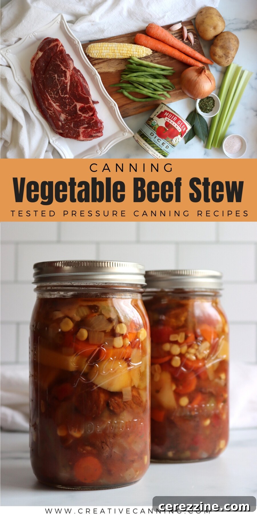 Pressure Canning Recipe for Vegetable Beef Stew