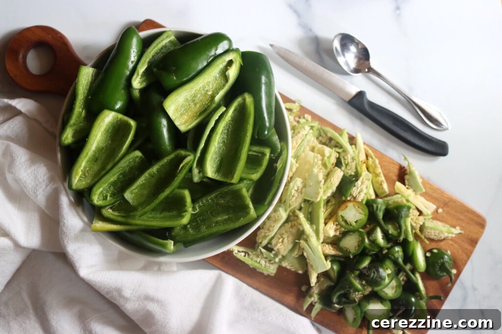 Preparing Jalapenos for Canning Salsa
