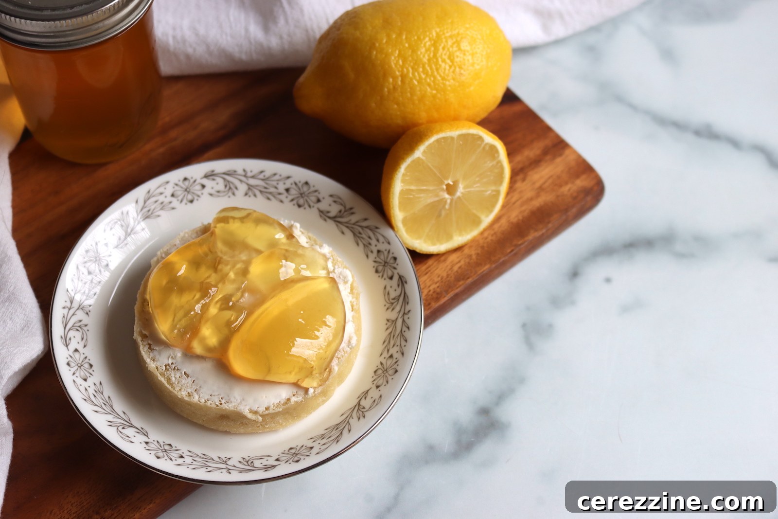 Lemony Gel 14 Lemon jelly on a spoon