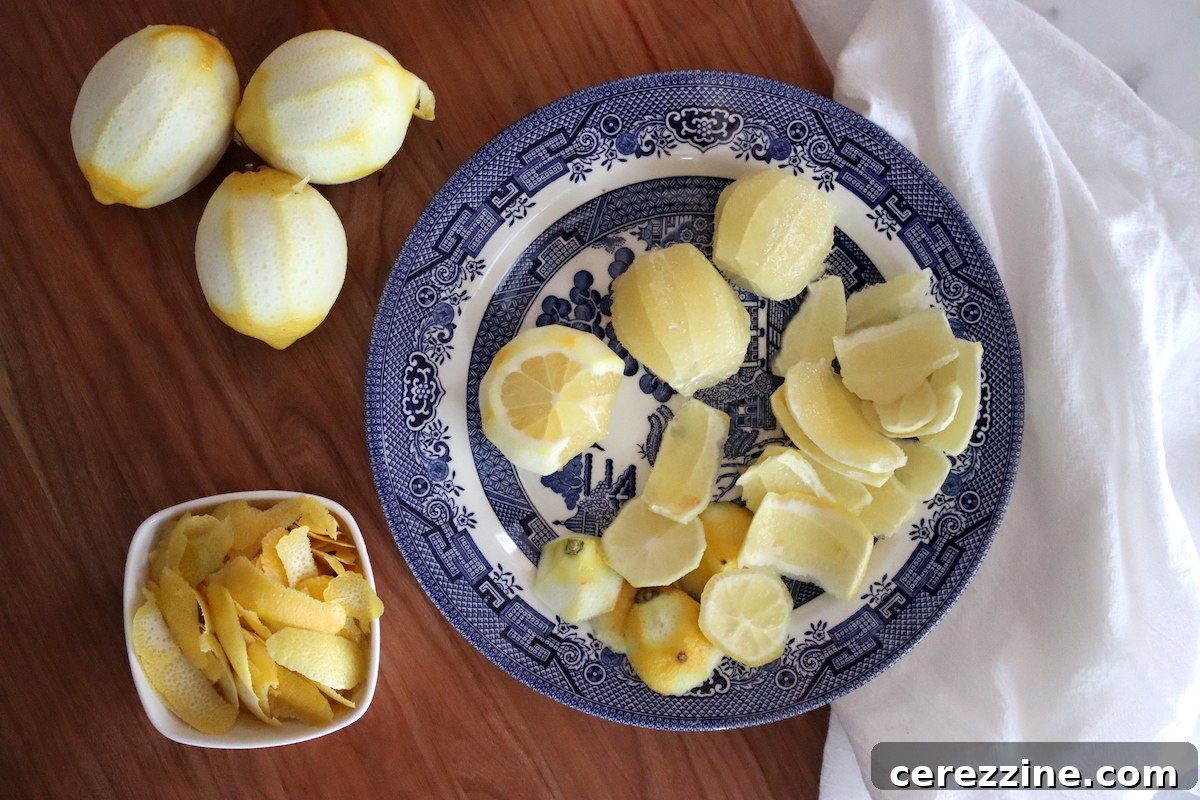 Lemony Gel 8 Chopped lemons for making jelly
