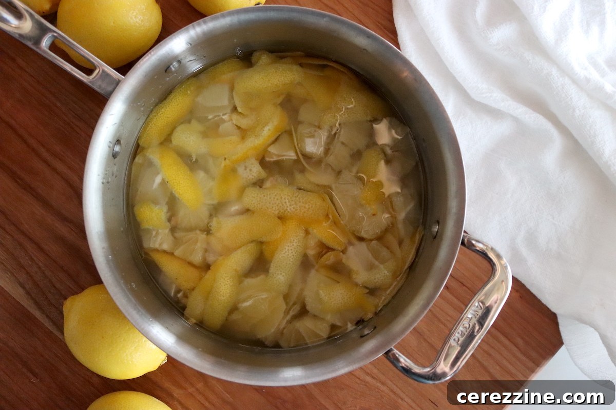 Lemony Gel 9 Lemon mixture simmering on stove