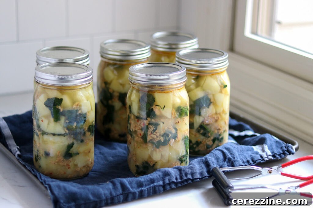 Over 30 Tasty Ways to Can Potatoes at Home 6 Canning Sausage Potato and Kale Soup