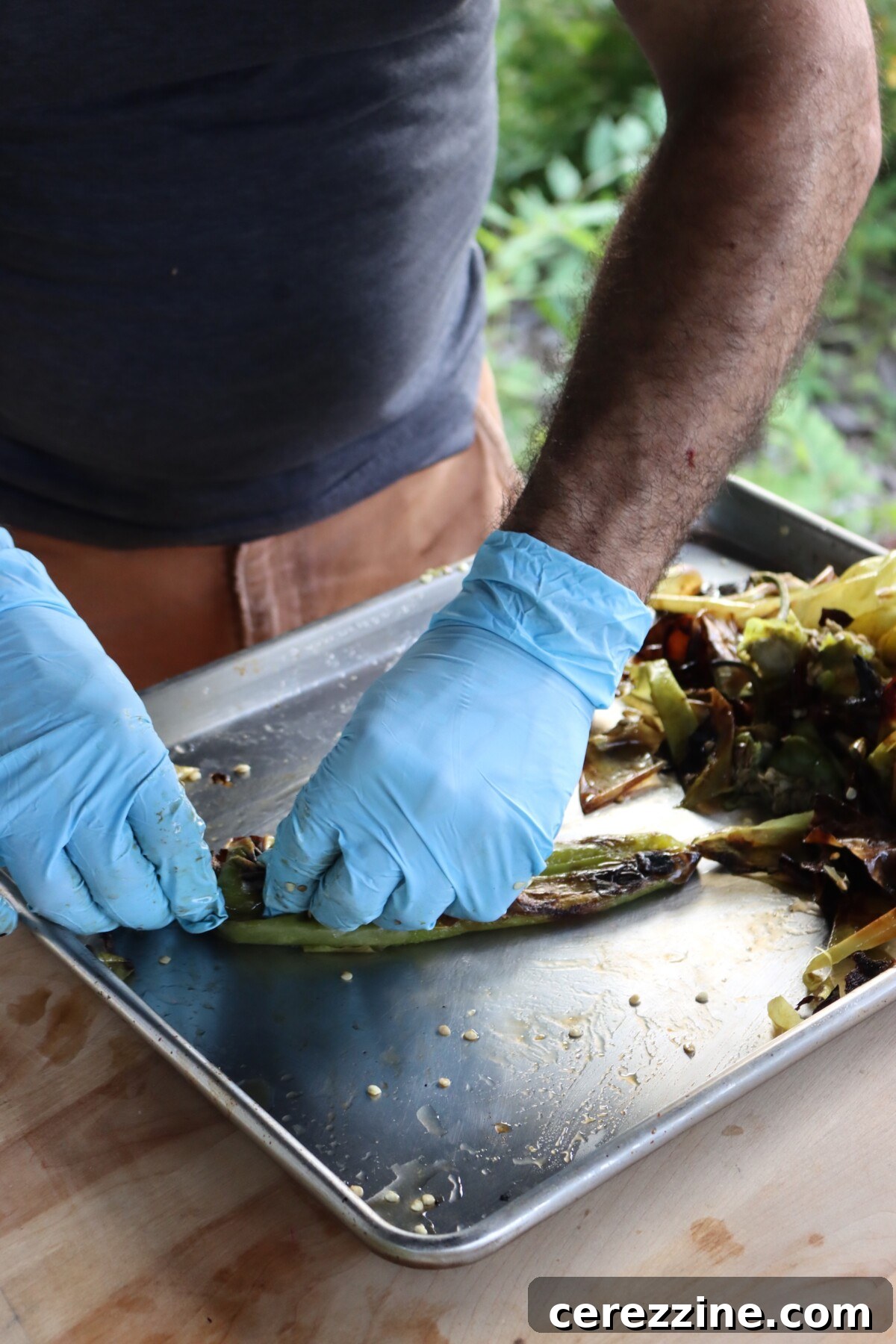 How to Can Hatch-Style Green Chiles at Home 14 Peeling Roasted Hatch Chilis