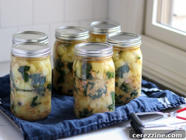 Canning Sausage Potato and Kale Soup