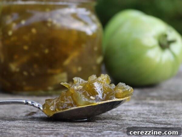 Homemade green tomato jam