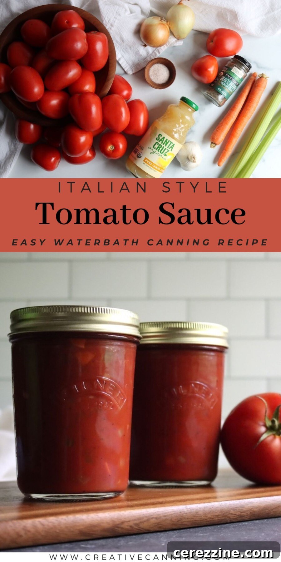Italian-Style Tomato Sauce, an easy water bath canning recipe